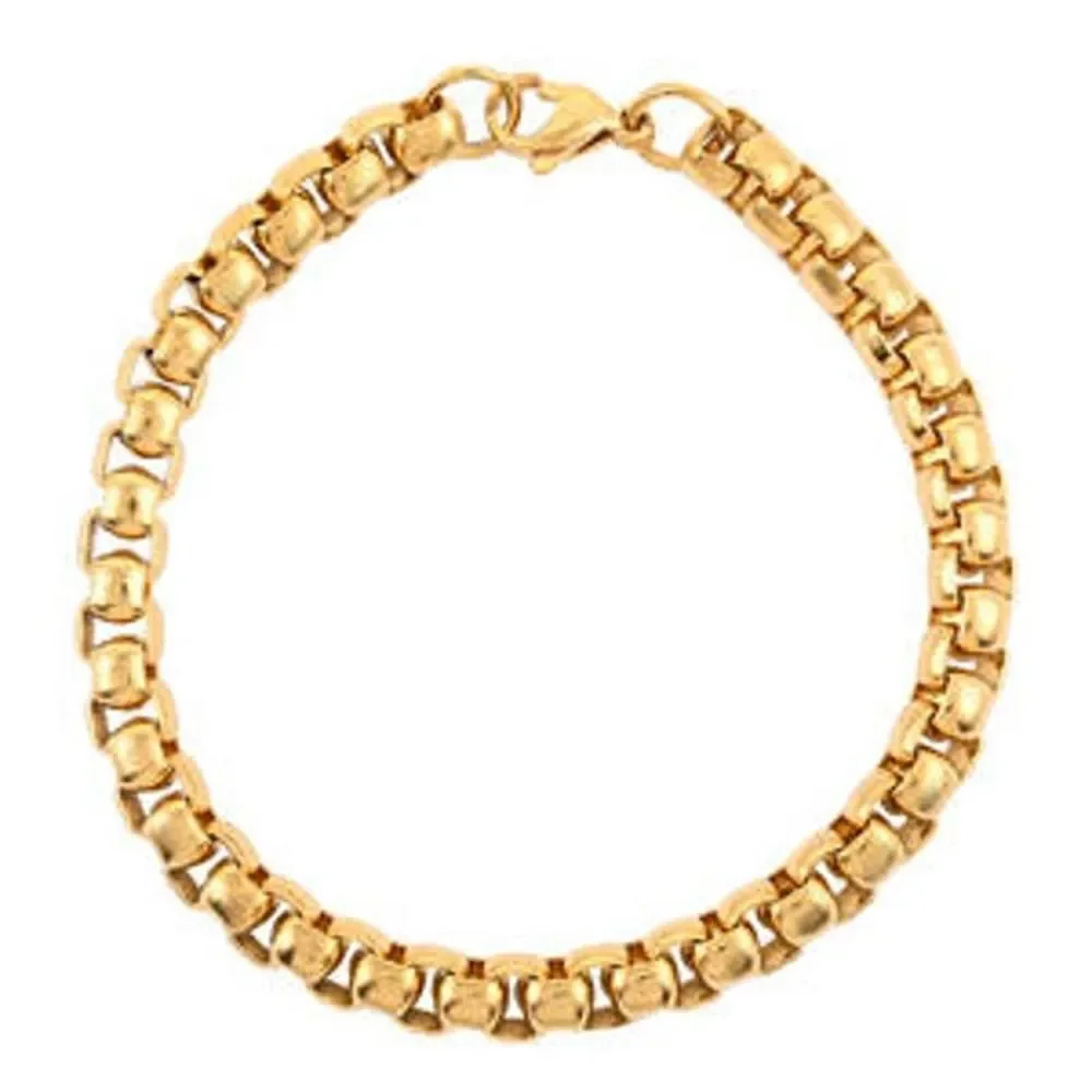 Box Chain Bracelet in ION Plated YG Stainless Steel (8.00 In)